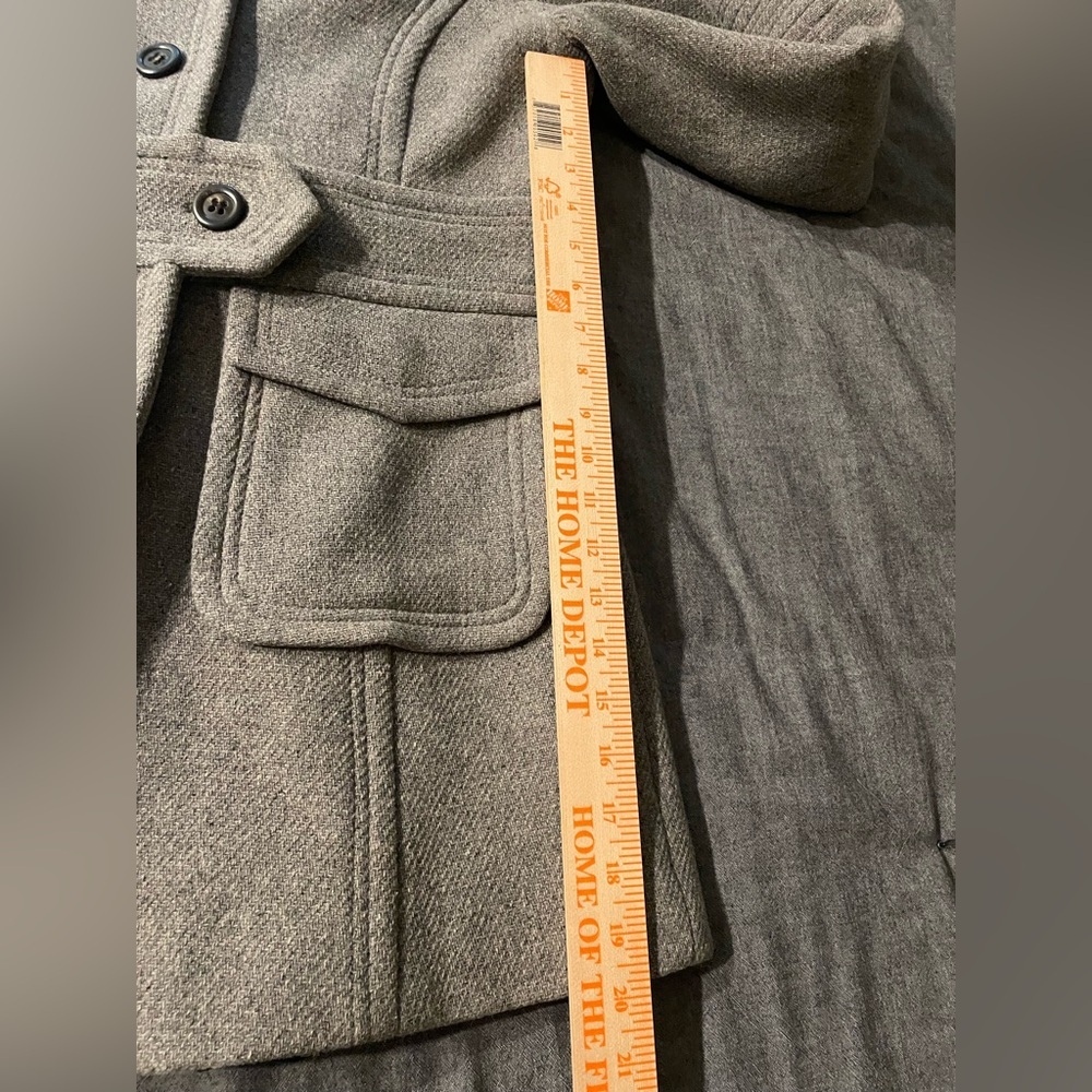 J. Crew Gray Wool-Blend Pea Coat with Belted Waist - Picture 13 of 14